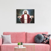 Het heilige hart van Jezus Afbeelding Canvas Afdruk (Insitu (Woonkamer))