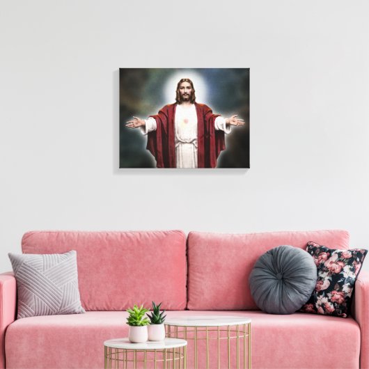 Het heilige hart van Jezus Afbeelding Canvas Afdruk (Insitu (Woonkamer))