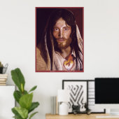 Het heilige hart van Jezus afbeelding "Het hart va Poster (Thuiskantoor)