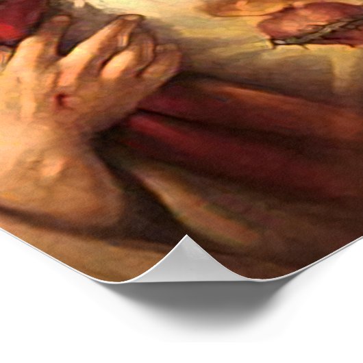 Het heilige hart van Jezus Afbeelding. Poster (Hoek)