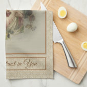 Het heilige hart van Jezus Autumn Floral Thanksgiv Theedoek (Quarter Fold)