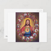 Het heilige hart van Jezus Briefkaart (Voorkant / Achterkant)