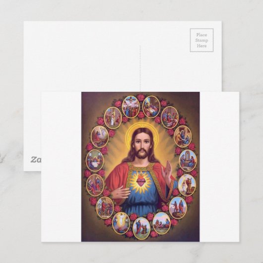 Het heilige hart van Jezus Briefkaart (Voorkant / Achterkant)