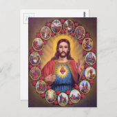 Het heilige hart van Jezus Briefkaart (Voorkant / Achterkant)