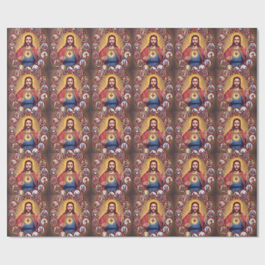 Het heilige hart van Jezus Cadeaupapier (Vlak)