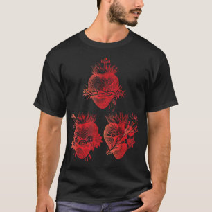 Het heilige hart van Jezus en het onbevlekte hart T-shirt