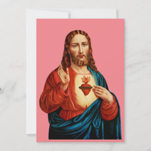 Het Heilige Hart Van Jezus Fijn Kunst Portret Feestdagenkaart