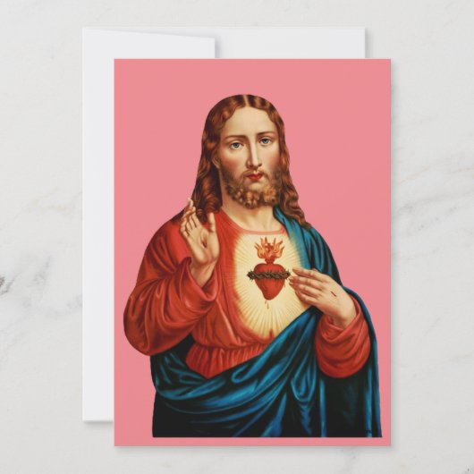 Het Heilige Hart Van Jezus Fijn Kunst Portret Feestdagenkaart (Voorkant)