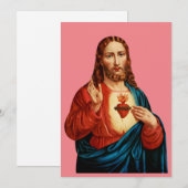 Het Heilige Hart Van Jezus Fijn Kunst Portret Feestdagenkaart (Voorkant / Achterkant)