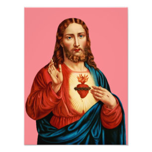 Het Heilige Hart Van Jezus Fijn Kunst Portret Foto Afdruk