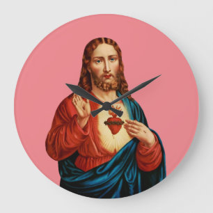 Het Heilige Hart Van Jezus Fijn Kunst Portret Grote Klok
