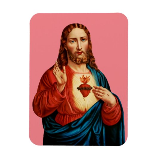 Het Heilige Hart Van Jezus Fijn Kunst Portret Magneet (Verticaal)