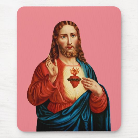 Het Heilige Hart Van Jezus Fijn Kunst Portret Muismat (Voorkant)