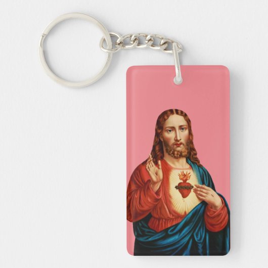 Het Heilige Hart Van Jezus Fijn Kunst Portret Sleutelhanger (Voorkant)