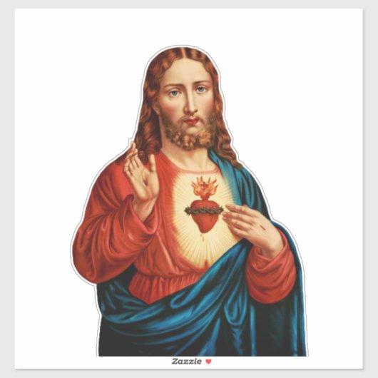 Het Heilige Hart Van Jezus Fijn Kunst Portret Sticker (Vel)