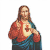Het Heilige Hart Van Jezus Fijn Kunst Portret Sticker (Voorkant)