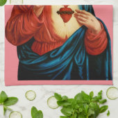 Het Heilige Hart Van Jezus Fijn Kunst Portret Theedoek (Gevouwen)