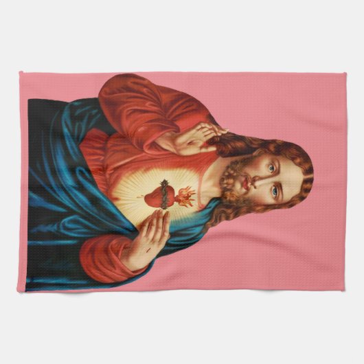 Het Heilige Hart Van Jezus Fijn Kunst Portret Theedoek (Horizontaal)