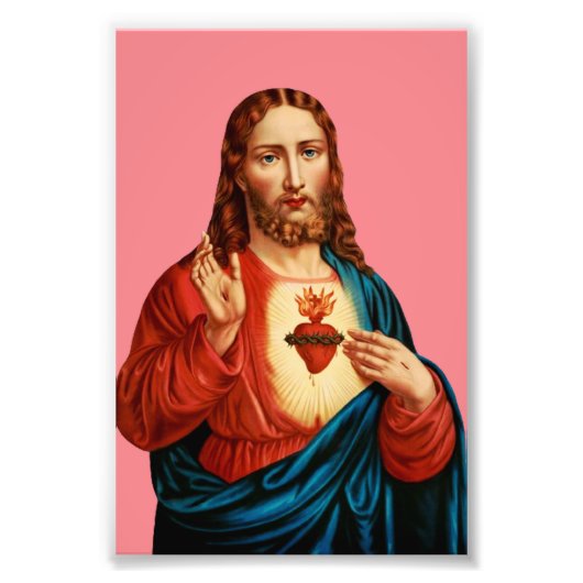 Het heilige hart van Jezus Foto Afdruk (Voorkant)