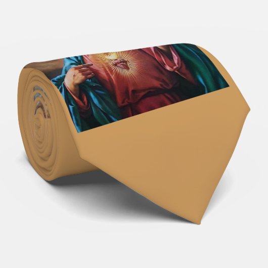 Het heilige hart van Jezus mannen stropdas (Opgerold)