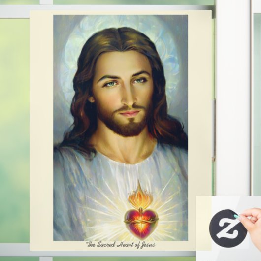 Het heilige hart van Jezus Raamsticker (Huis)