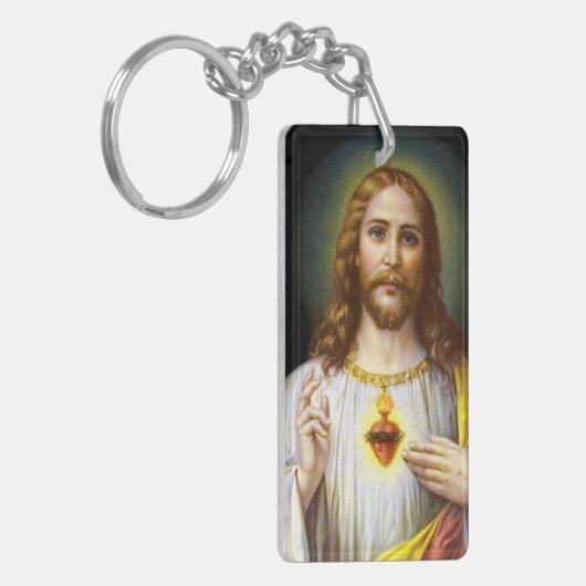 Het heilige hart van Jezus Sleutelhanger (Voorkant Links)