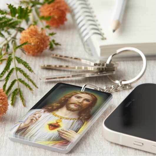 Het heilige hart van Jezus Sleutelhanger (Voorkant Rechts)