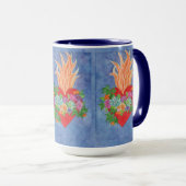 Het heilige hart van Jezus Waterverf Blue Gift Mok (Voorkant rechts)