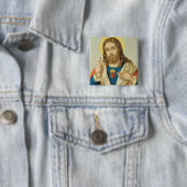 Het heilige hart vierkante button 5,1 cm (In situ)