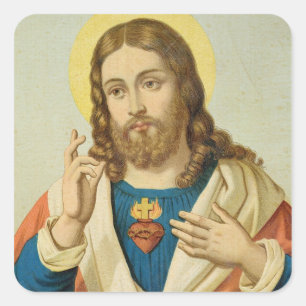 Het heilige hart vierkante sticker