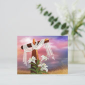 Het Heilige Kruis in het Wit met Lilies Briefkaart (Staand voorkant)
