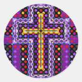 Het Heilige Kruis Ronde Sticker (Voorkant)