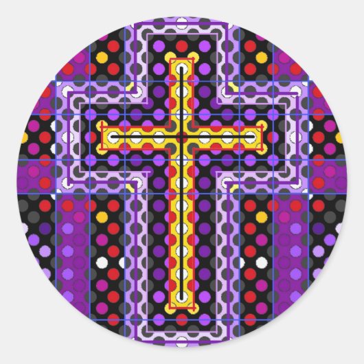 Het Heilige Kruis Ronde Sticker (Voorkant)