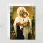 Het heilige Maagdelijke Mary en Kind Jesus van het Briefkaart (Voorkant / Achterkant)