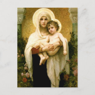 Het heilige Maagdelijke Mary en Kind Jesus van het Briefkaart