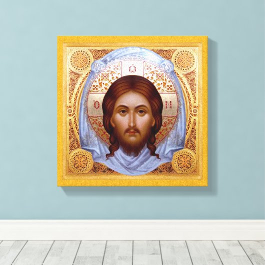 HET HEILIGE MANDYLION-Icoon op stretched canvas (Insitu (Houten vloer))