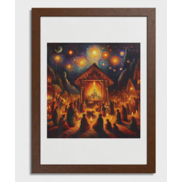 Het Heilige Vuur Onder de Sterrennacht Canvas Afdruk