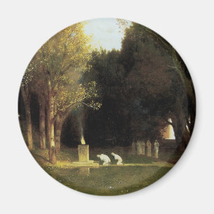 Het heilige woud door Arnold Bocklin, Vintage Kuns Magneet
