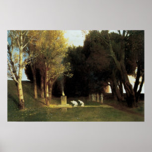 Het heilige woud door Arnold Bocklin, Vintage Kuns Poster