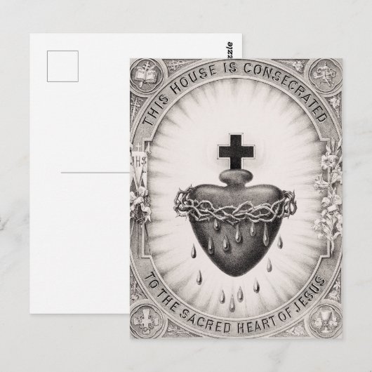 Het heiligste hart van Jezus Christus Briefkaart (Voorkant / Achterkant)