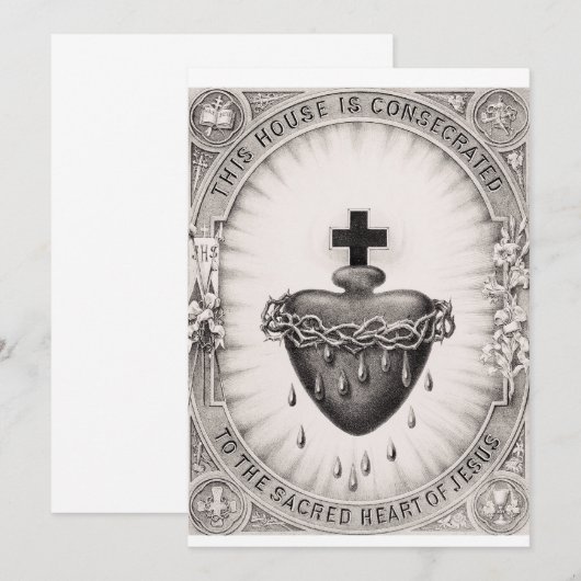 Het heiligste hart van Jezus Christus Kaart (Voorkant / Achterkant)