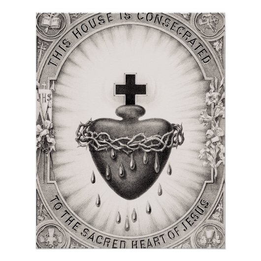 Het heiligste hart van Jezus Christus Perfect Poster (Voorkant)