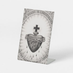 Het heiligste hart van Jezus Christus Reclamebord Met Voetstuk