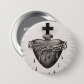 Het heiligste hart van Jezus Christus Ronde Button 7,6 Cm (Voorkant /achterkant)