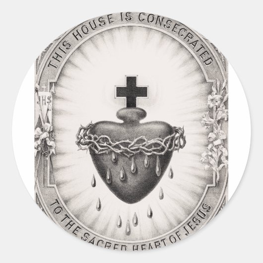 Het heiligste hart van Jezus Christus Ronde Sticker (Voorkant)
