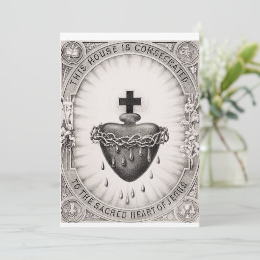 Het heiligste hart van Jezus Christus Save The Date (Staand voorkant)