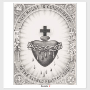 Het heiligste hart van Jezus Christus Sticker