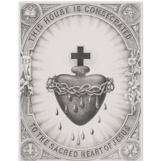 Het heiligste hart van Jezus Christus Sticker (Voorkant)