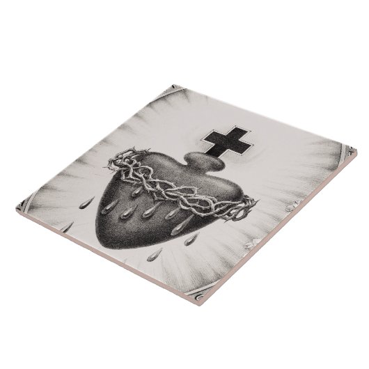 Het heiligste hart van Jezus Christus Tegeltje (Zijkant)