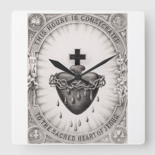 Het heiligste hart van Jezus Christus Vierkante Klok